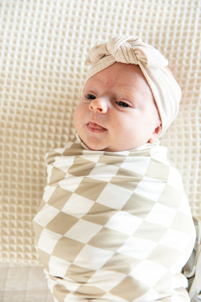 TAN + WHITE CHECKER | SWADDLE