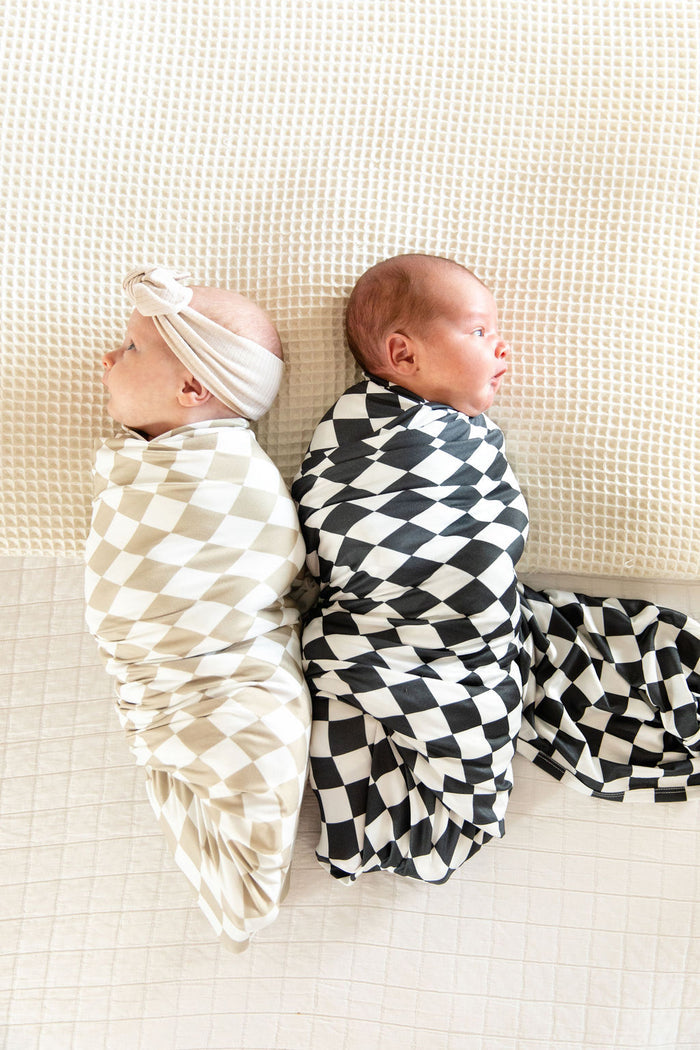 TAN + WHITE CHECKER | SWADDLE