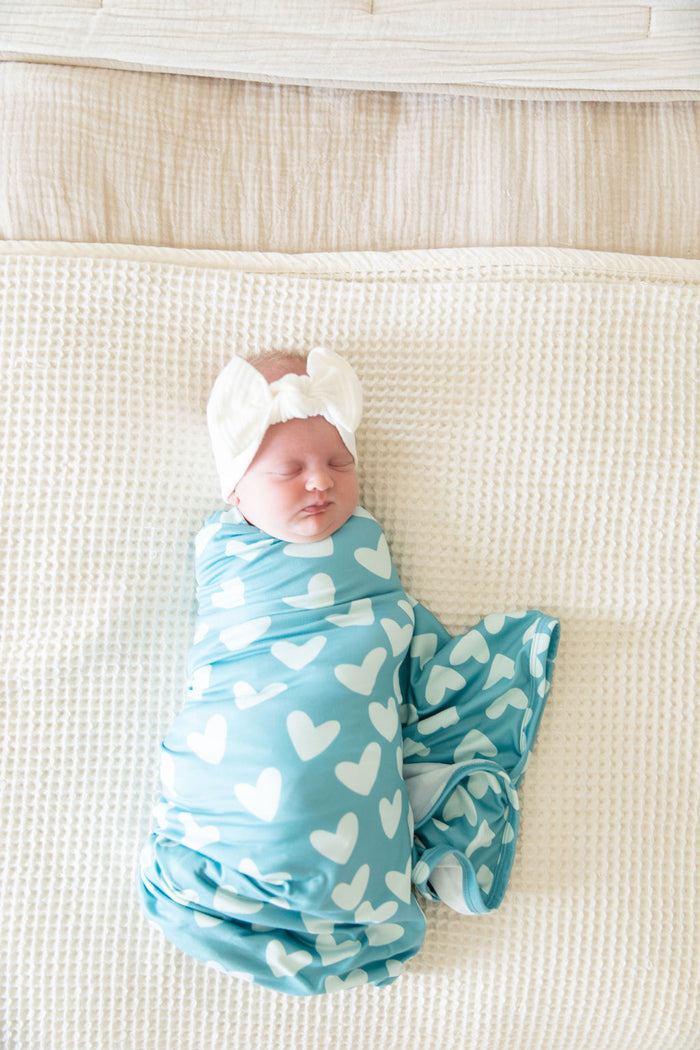 TEAL HEARTS | SWADDLE