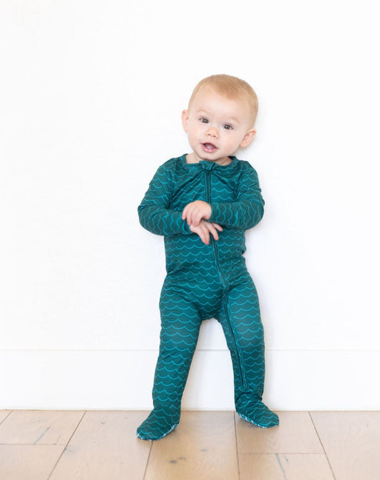 TEAL WAVES | FOOTIE ONE PIECE