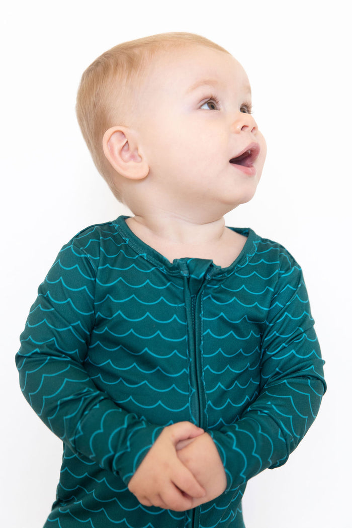 TEAL WAVES | FOOTIE ONE PIECE