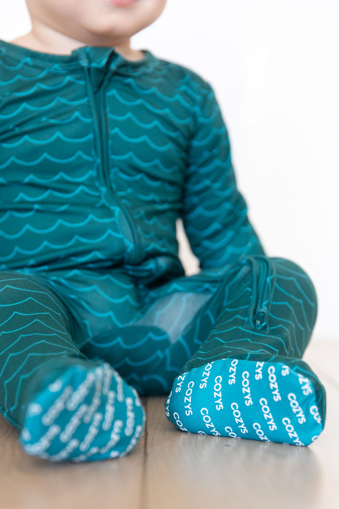 TEAL WAVES | FOOTIE ONE PIECE