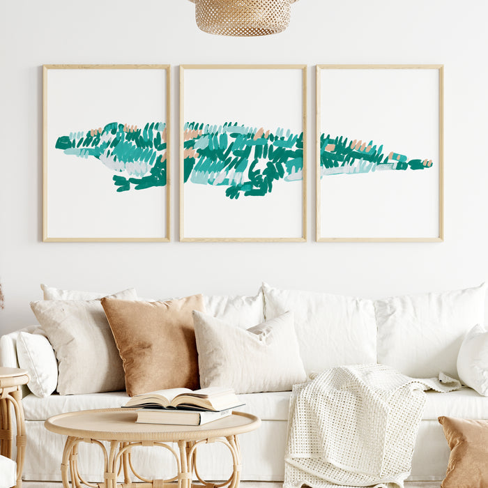 The Alligator Triptych - Set of 3 - Jetty Home