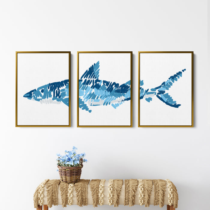 The Shark Triptych - Set of 3 - Jetty Home