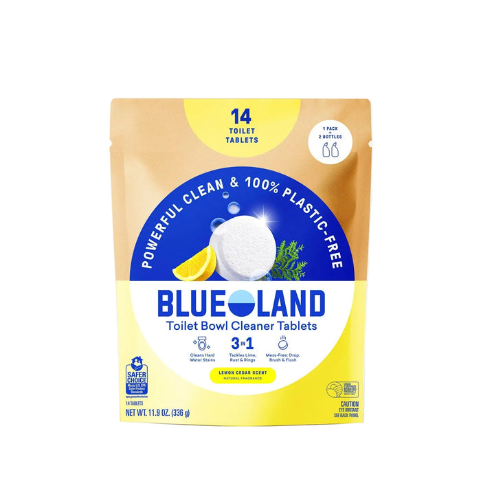 Blueland Toilet Bowl Cleaner Tablet Refills pouch, 14 tablets, Lemon Cedar scent, 100% plastic-free