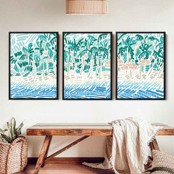 Tropical Shores Triptych - Set of 3 - Jetty Home
