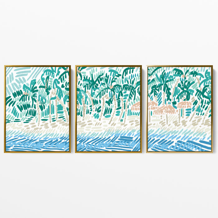 Tropical Shores Triptych - Set of 3 - Jetty Home