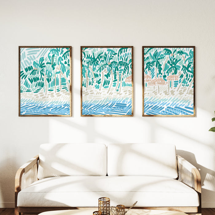 Tropical Shores Triptych - Set of 3 - Jetty Home