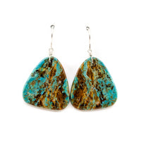 Turquoise with Bold Matrix Slab Earrings
