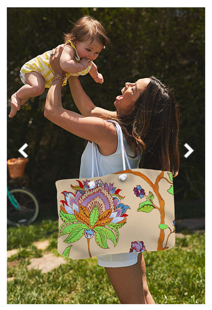 Weekender Tote Bag - Customizable Carryall Tote Bag - Heavens Flower Design