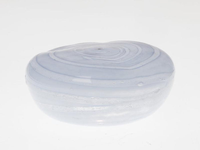White frosted hollow votive memorial stone that glows from within with the included LED tealight