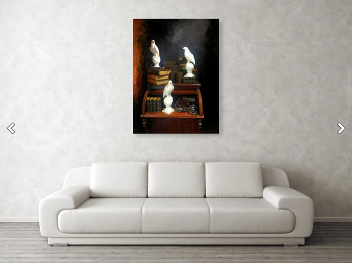 Wizards Library - Metal Print Living Room Art