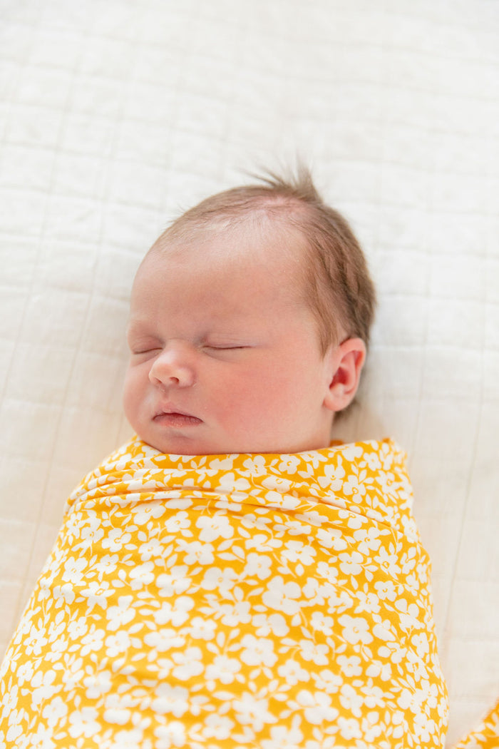 YELLOW + WHITE FLORAL | SWADDLE