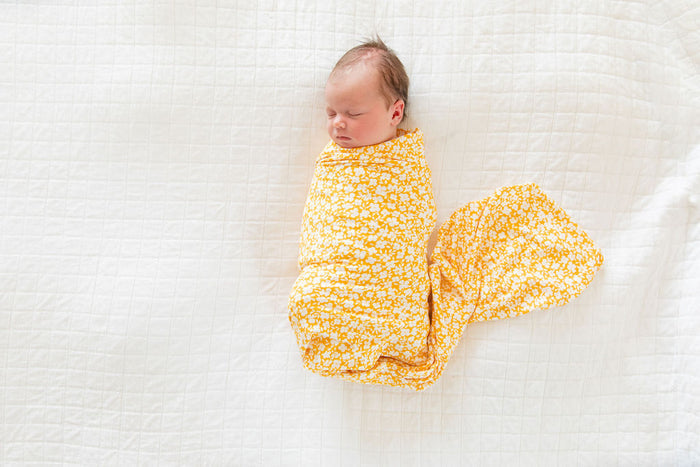 YELLOW + WHITE FLORAL | SWADDLE